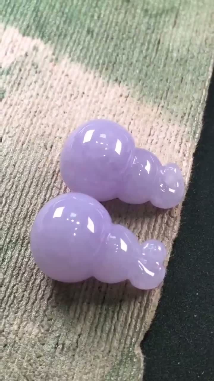 翡翠葫蘆一對,天然翡翠A玉, 緬甸玉, Jade, Jadeite