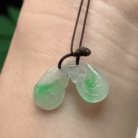 911350 翡翠飄綠天鵝一對