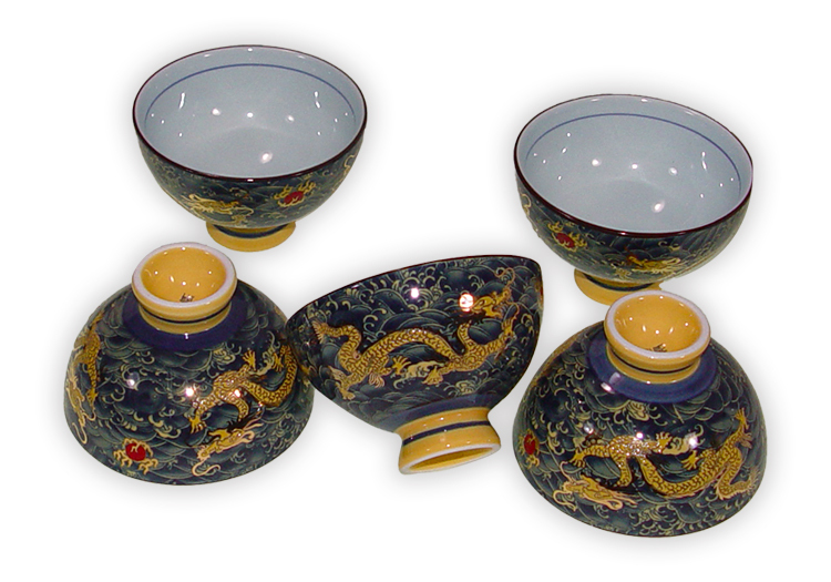 鹿港窯禮品館|富貴金龍5入平安杯組推薦 吉祥茶具禮盒 送禮自用保平安