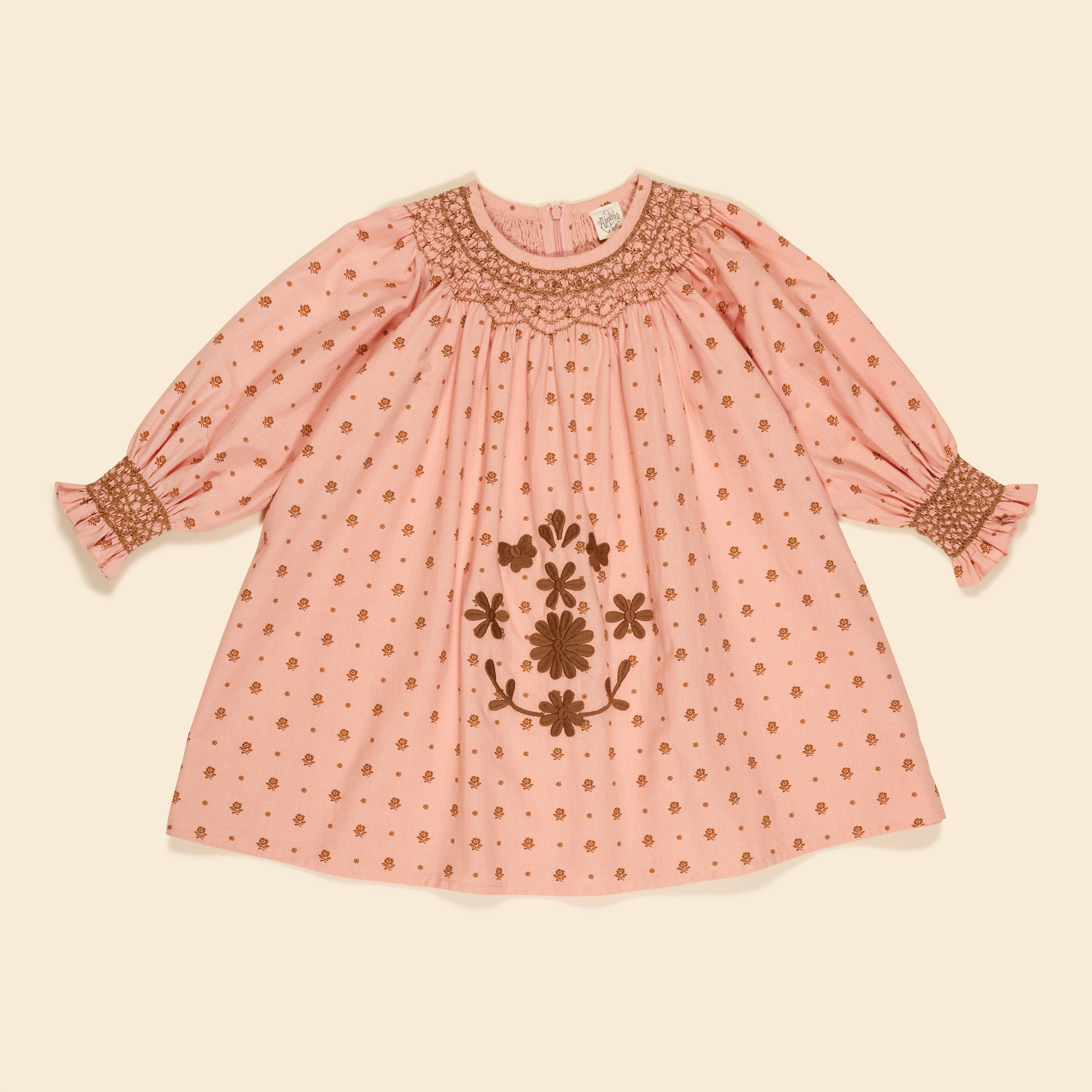APOLINA  CORNELIA S/L SMOCK DRESS - ROSEPANEL MINT