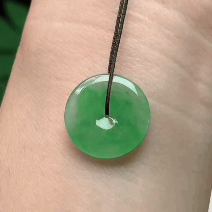 911356 翡翠飄綠平安扣 (17.1mm直徑)
