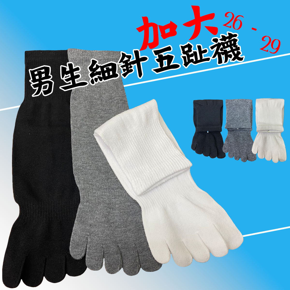 細針五趾襪 9223 加大 男襪
