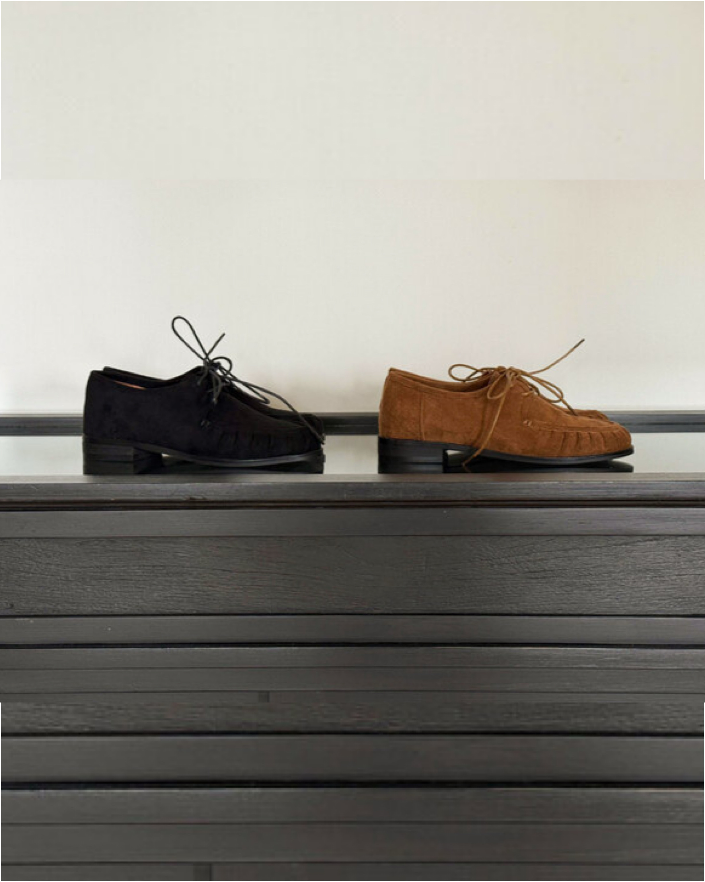 #228N545 獨特的輪廓 ༘⋆褶摺Wallabee麂皮綁帶鞋