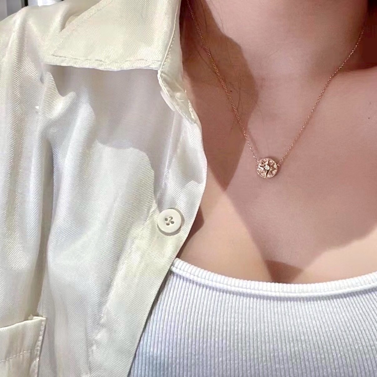 18k d”滿天星鑽八芒星羅盤’高奢定製項鍊