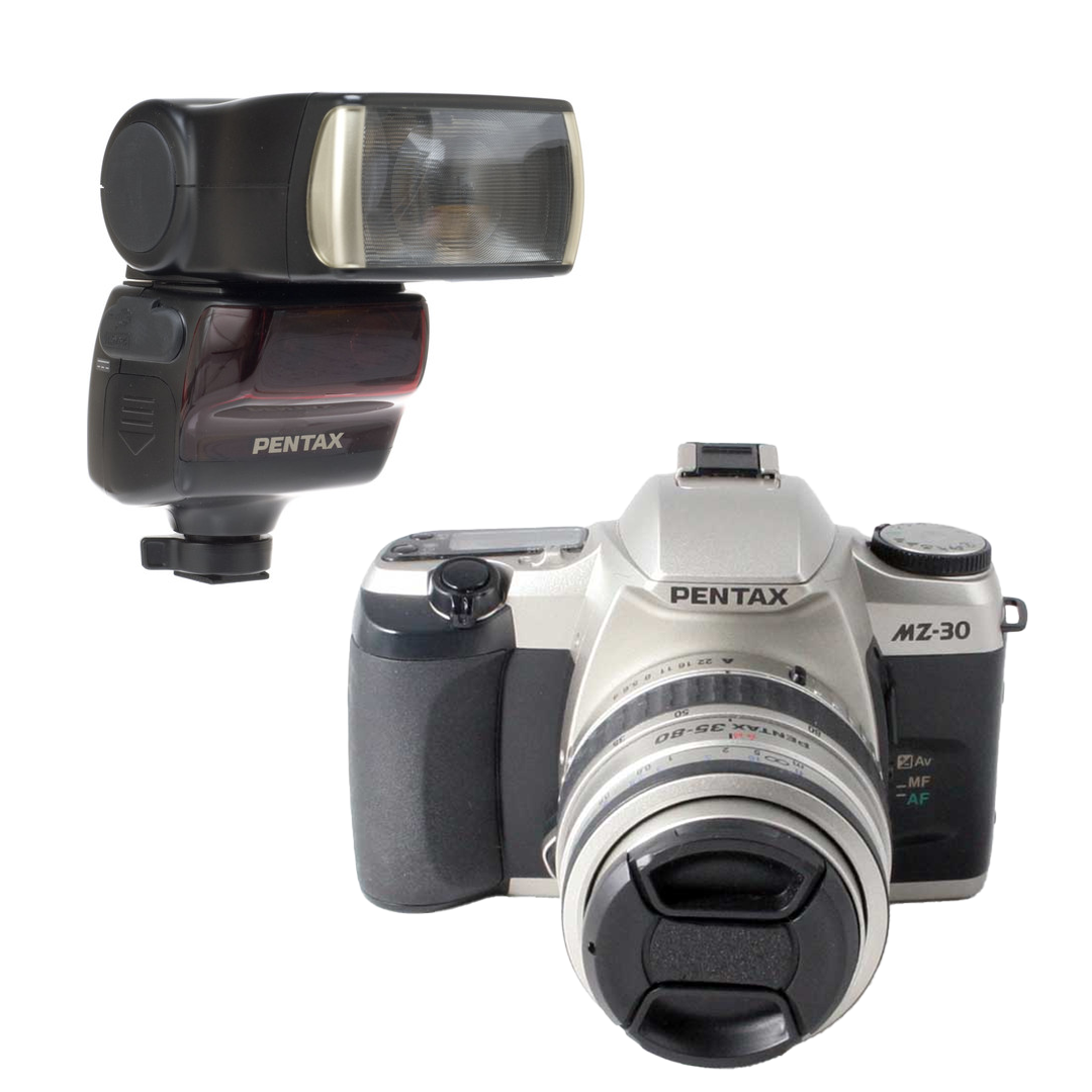 PENTAX MZ-30 連 35-80mm F/4-5.6 菲林相機 + AF-500 閃燈自制套裝 HK$1,880 (訂金HK$500)