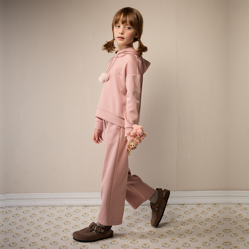 PIPPY 簡約舒適寬版休閒長褲 粉