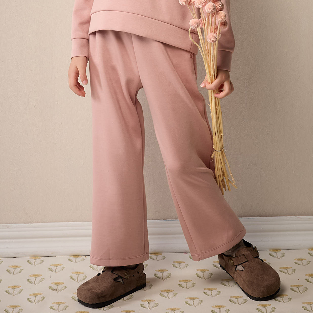 PIPPY 簡約舒適寬版休閒長褲 粉