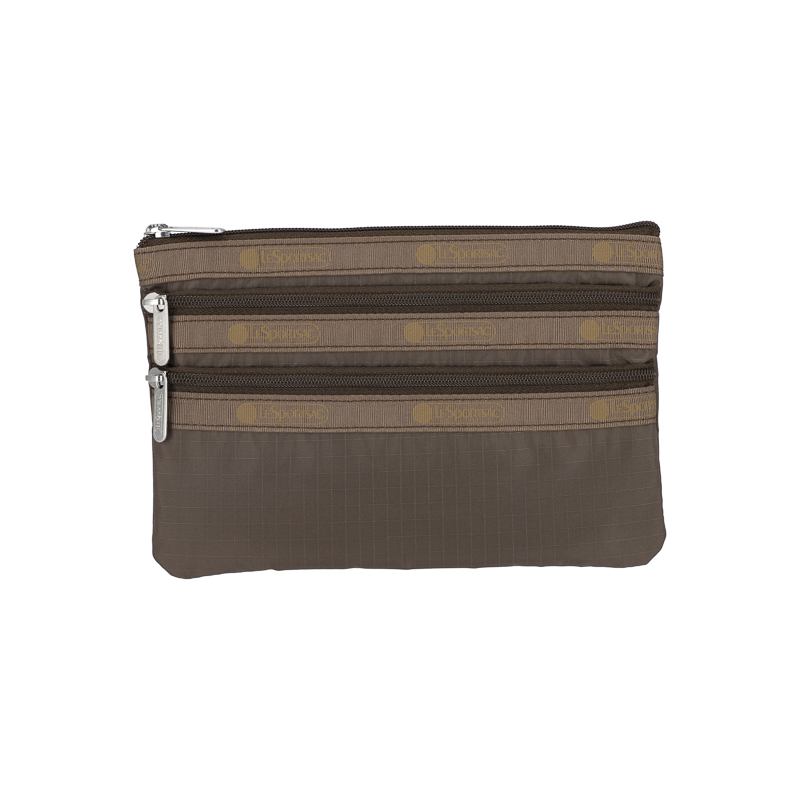 三拉鍊化妝袋 (DARK CHOCOLATE)