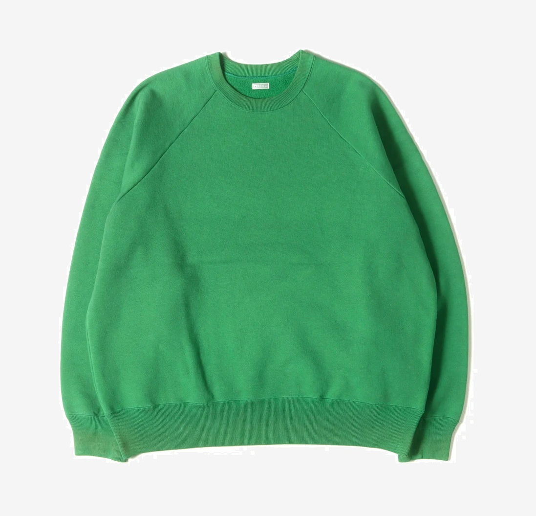 A.PRESSE 2025 VINTAGE RAGLAN SWEATSHIRT L/S (25SAP-05-05K) - GREEN SIZE 3 PRE ORDER ITEM (預訂中)