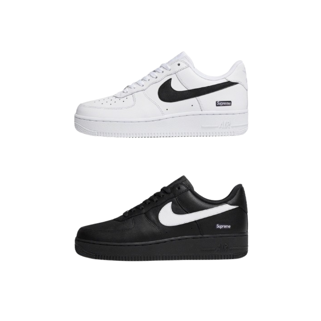 【現貨】Supreme x Nike Air Force 1 Low 聯名款 黑白 男鞋 白底黑勾 CU9225-102 黑底白勾 CU9225-002