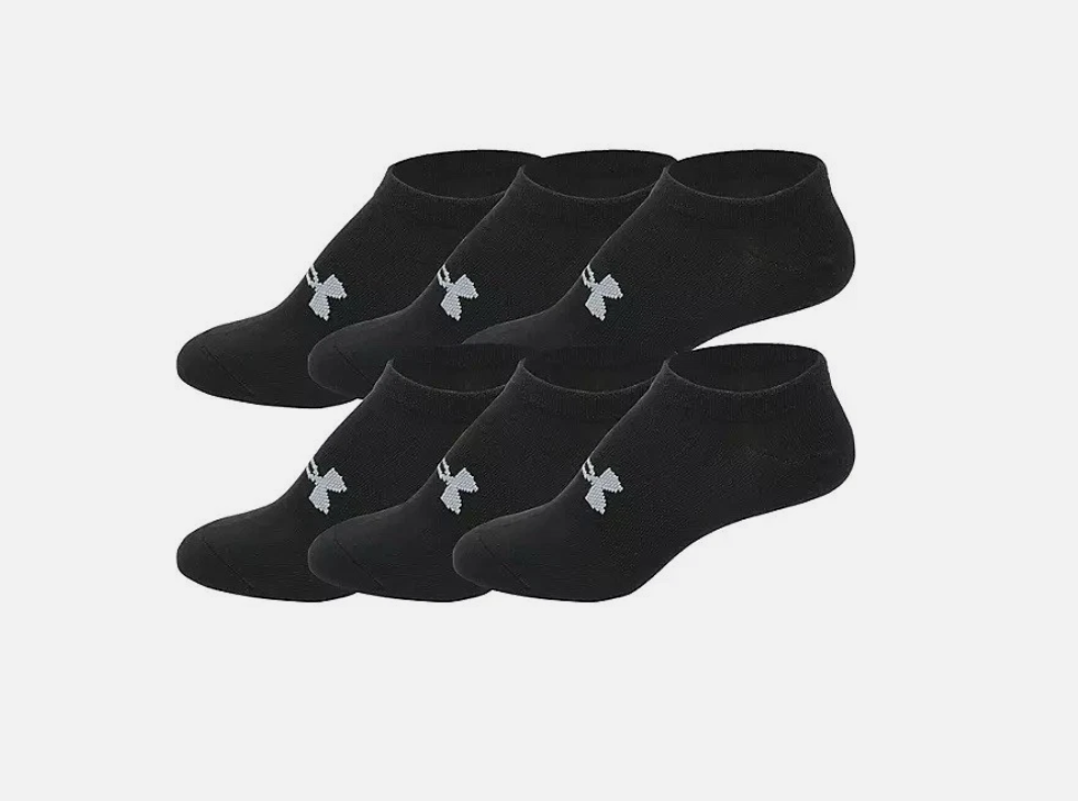 [S] UNDER ARMOUR BLACK US00272-79001 WOMEN'S NO SHOW SOCK, 70010872256 (SZZ633)