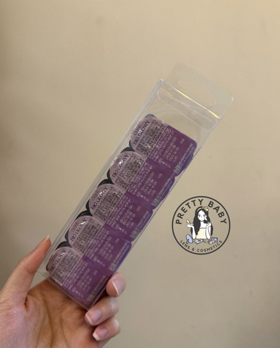 [透明盒散裝]大直徑OLENS Big Glowy 1 Day Lavender 琉璃紫｜日拋彩妝隱形眼鏡｜每盒10片