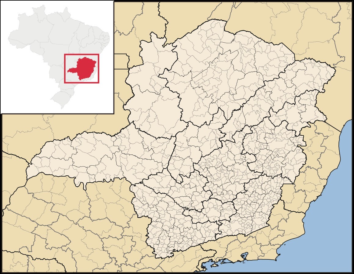 A map of Minas Gerais state.