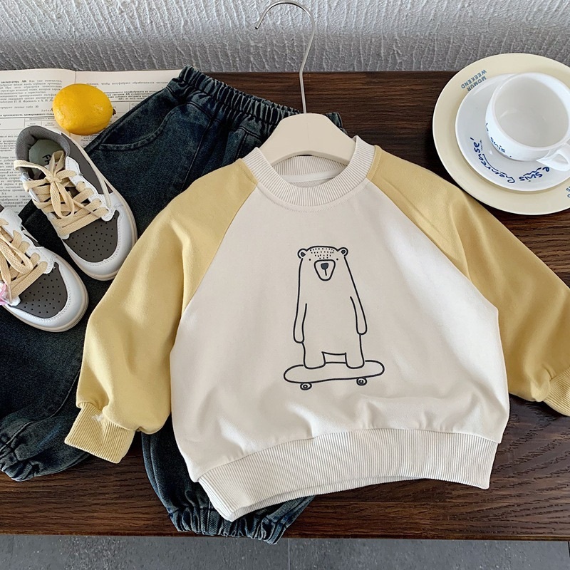 兩色滑板熊熊上衣