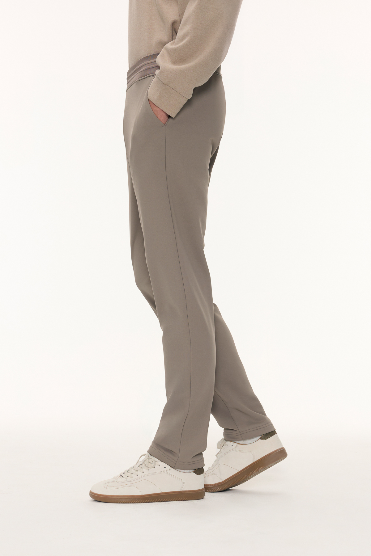 VANNO 抽繩休閒長褲 (棕）