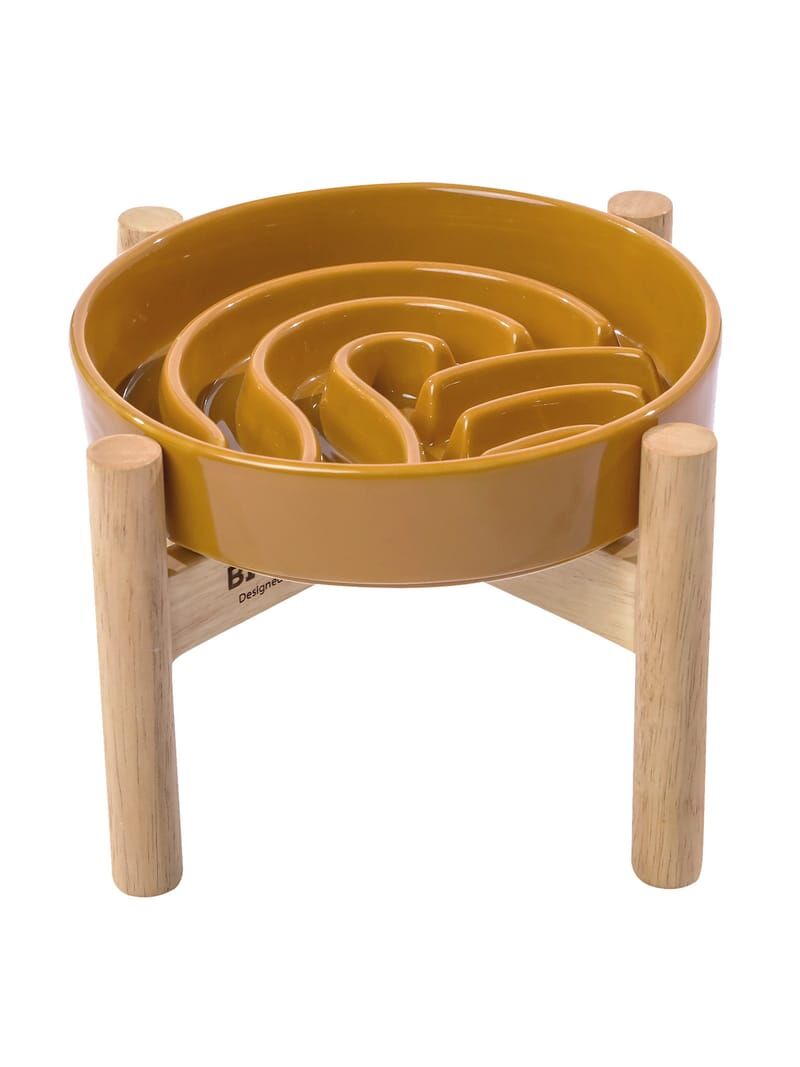 PEHOM 慢食陶瓷碗/浪（橙） PEHOM 慢食增高碗（木）