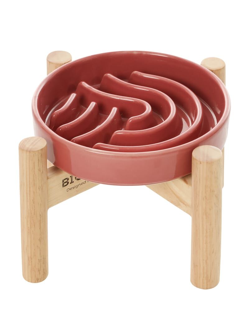 PEHOM 慢食陶瓷碗/浪（粉） PEHOM 慢食增高碗（木）