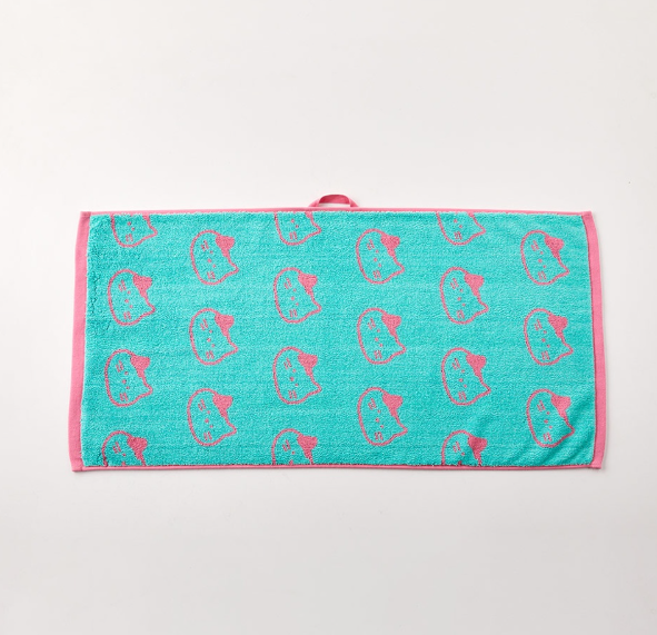 [S] BUTTER FB1223009 ALL DAY MILK CAT FACE TOWEL,MINT, 568486800194 (Final Sales) (SBR41)