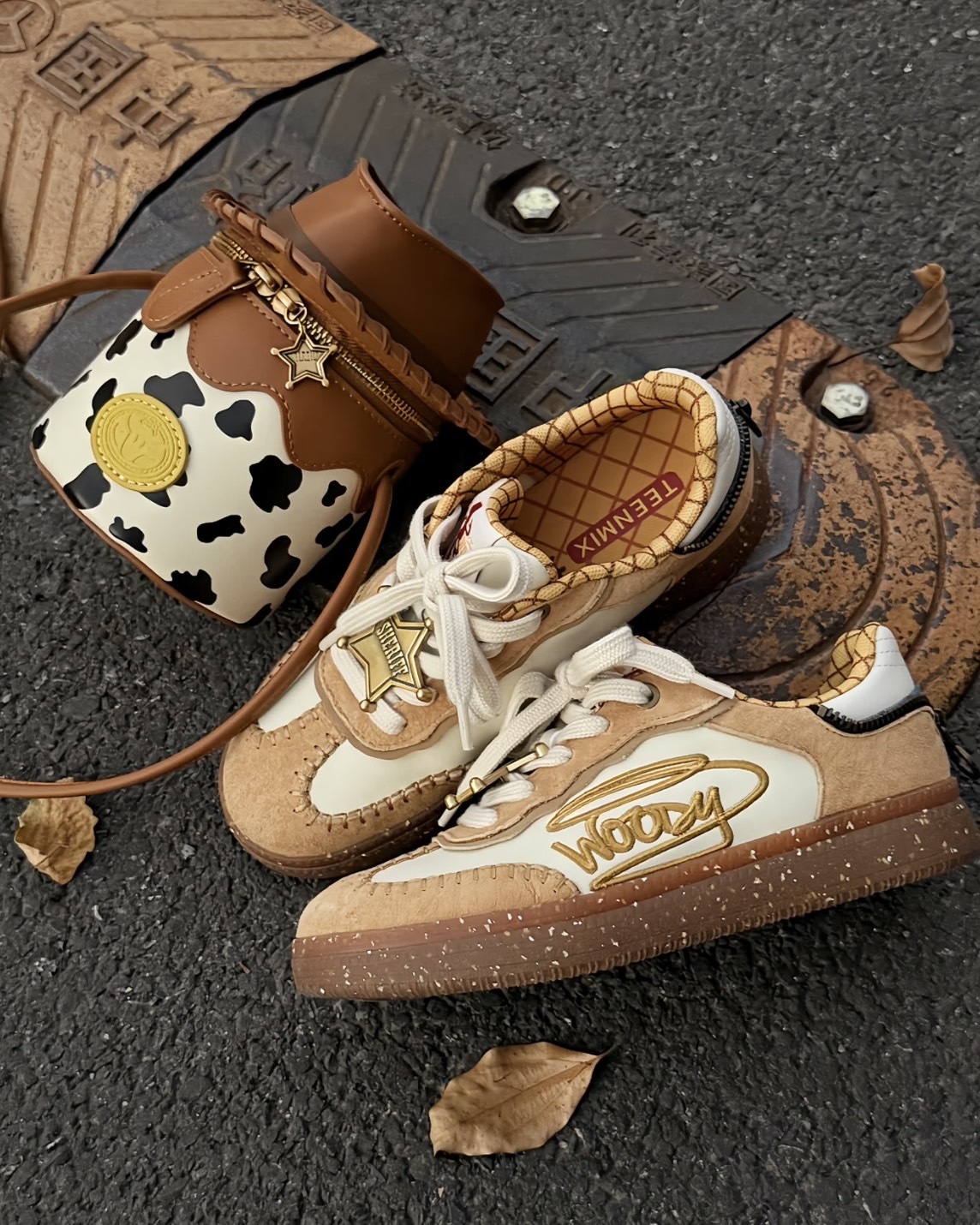 <超Q聯名>DIsney x Teenmix woody 玩具總動員 牛仔 復古 焦糖底 奶黃