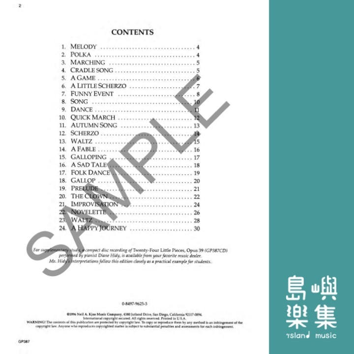 Kabalevsky 24 Little Pieces, Opus 39