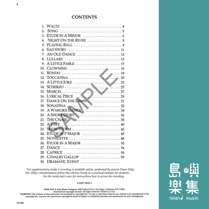 Kabalevsky 30 Children's Pieces, Opus 27