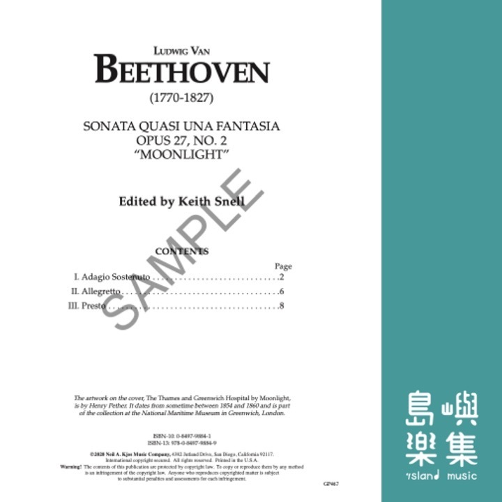 Beethoven: Sonata quasi una Fantasia, Op. 27, No. 2 “Moonlight Sonata”