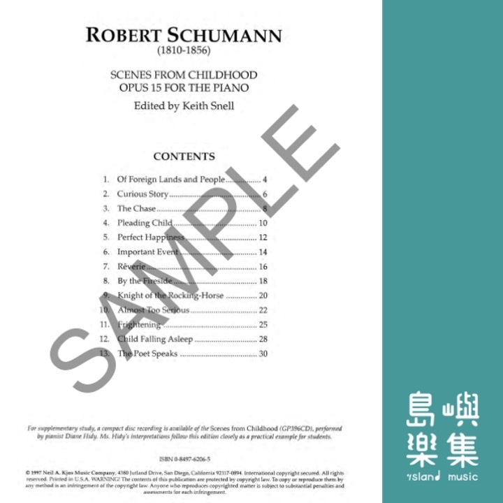 Schumann Scenes From Childhood, Opus 15