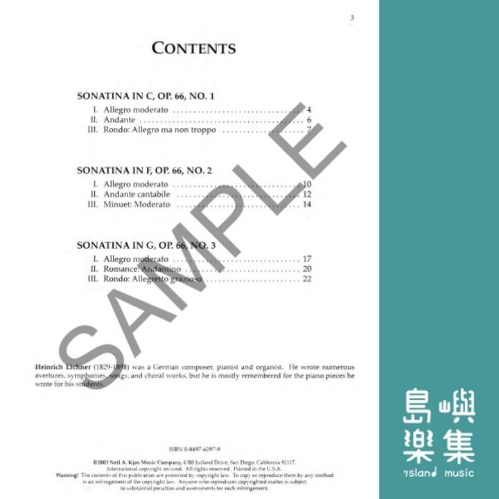 Lichner: Three Sonatinas, Opus 66
