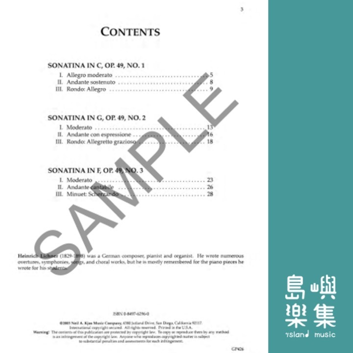 Lichner: Three Sonatinas, Opus 49