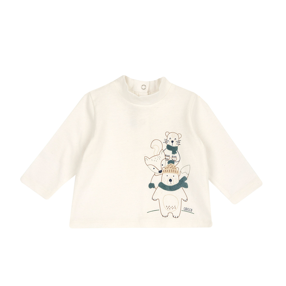 森林動物-印圖高領長袖上衣