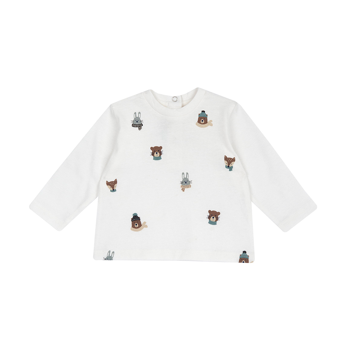 森林動物-滿版印圖長袖上衣
