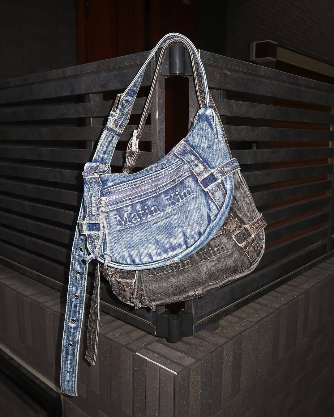 MATIN WASHED DENIM MINI HOBO BAG