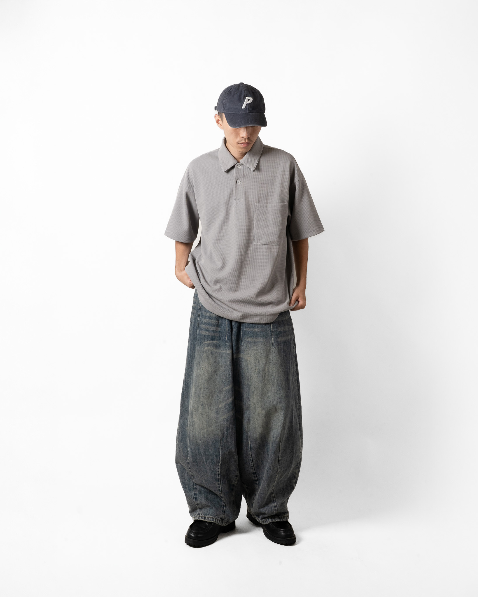 OurPick Waffle-Knit Pocket Polo Shirt 華夫格口袋Polo衫 2色