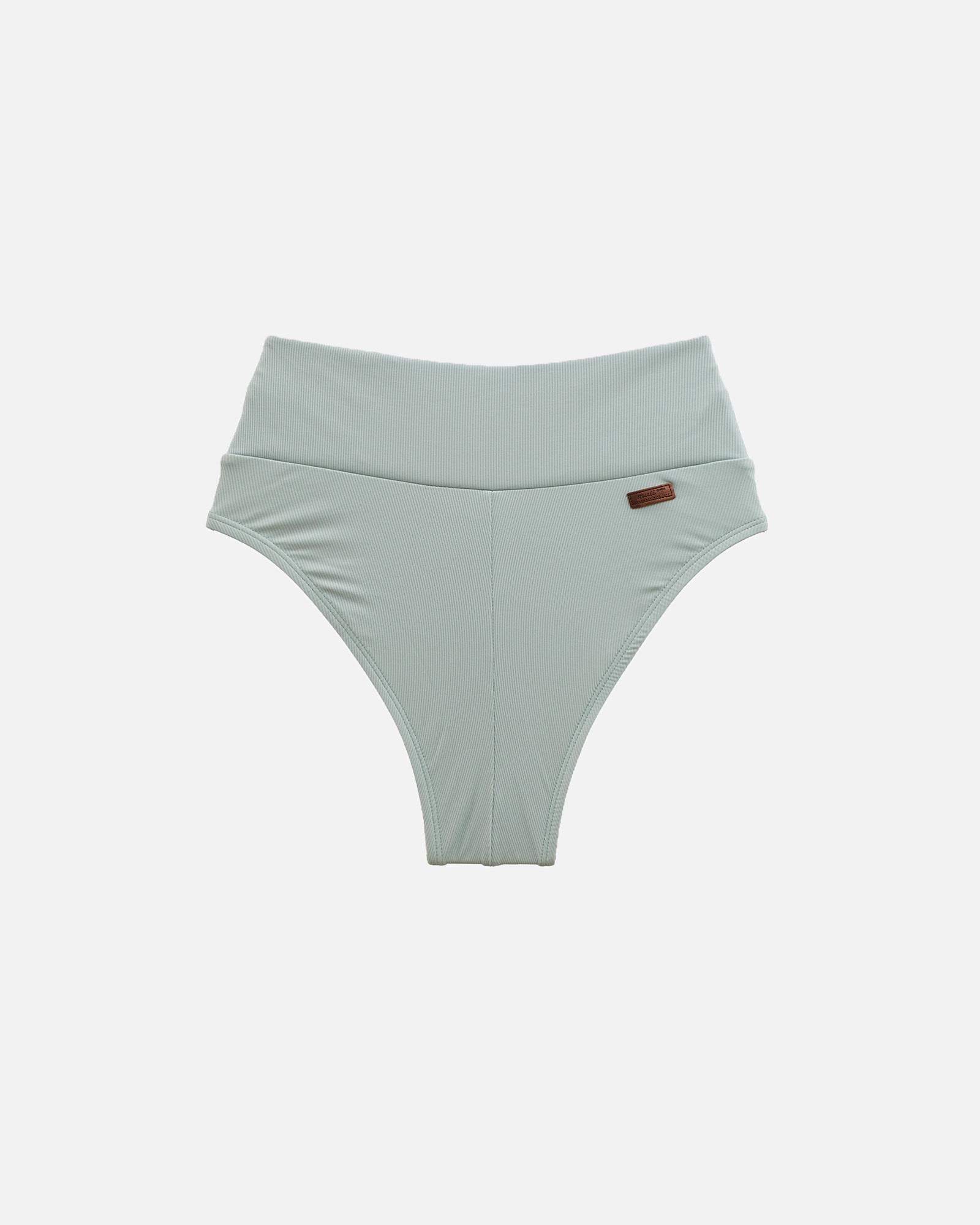 【羅紋奶綠】HWm 高腰蜜挖臀泳褲