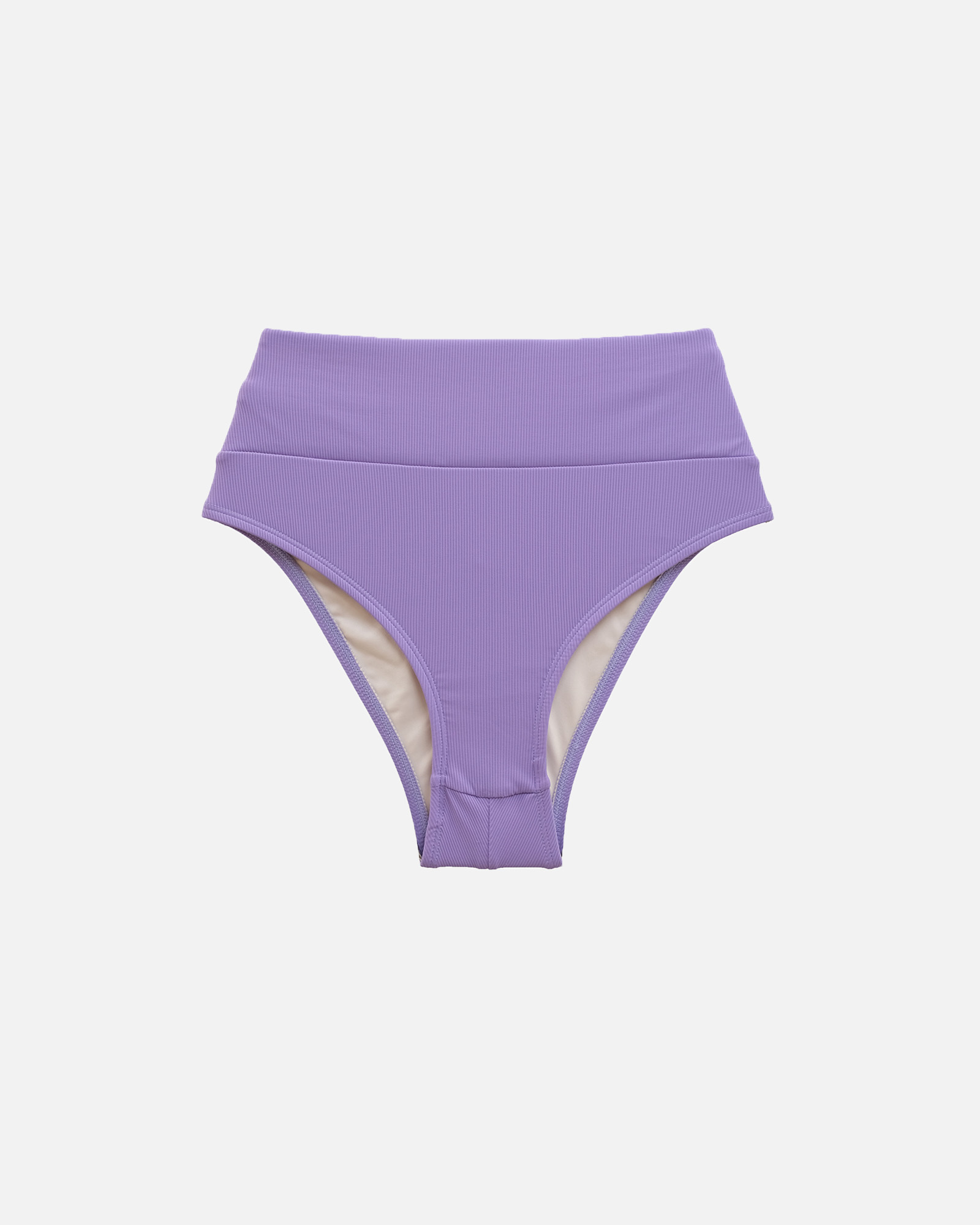 【羅紋優格紫】HWm 高腰蜜挖臀泳褲