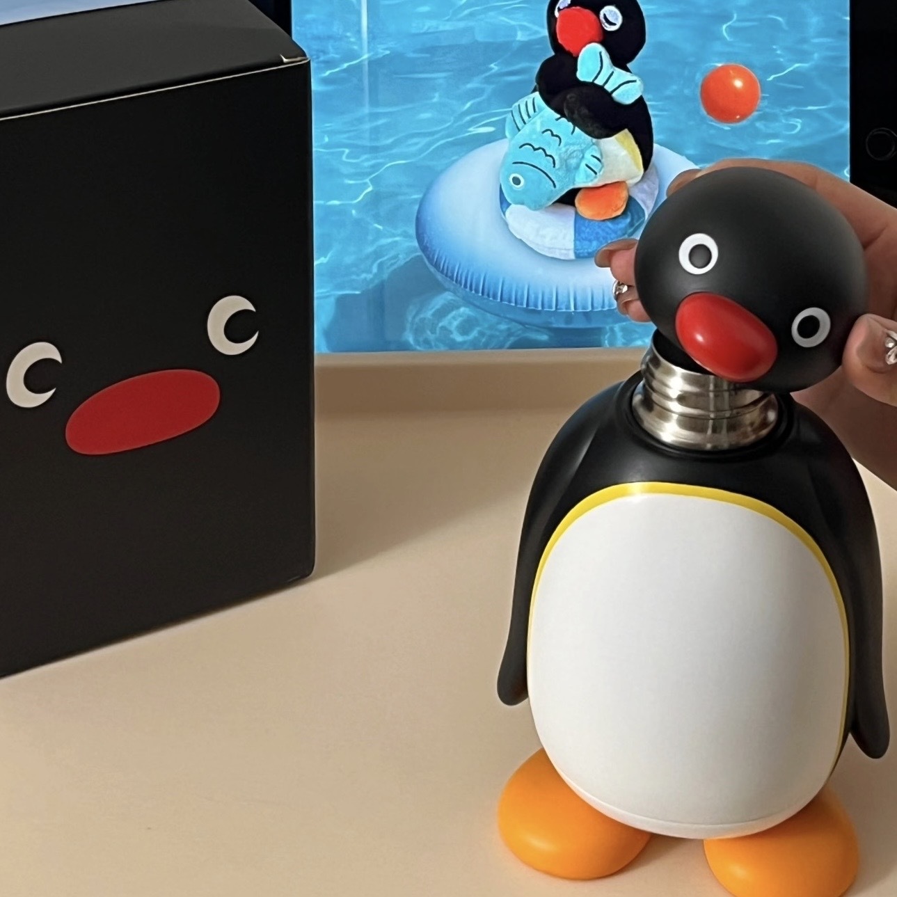 PINGU x TBH 搪膠保溫杯 企鵝家族 不銹鋼 保冷杯 水杯