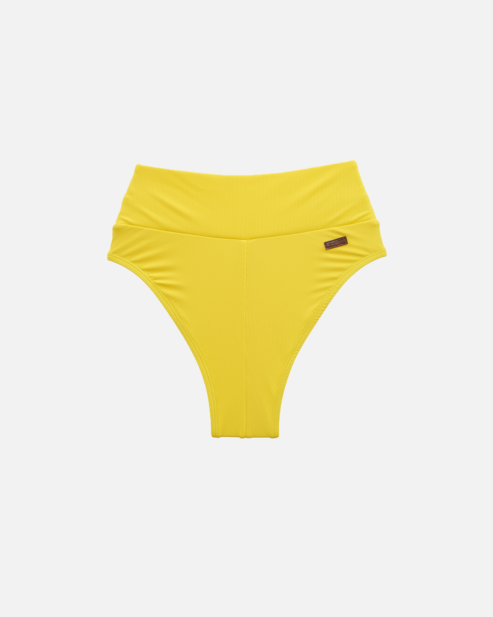 【羅紋陽光黃】HWm 高腰蜜挖臀泳褲