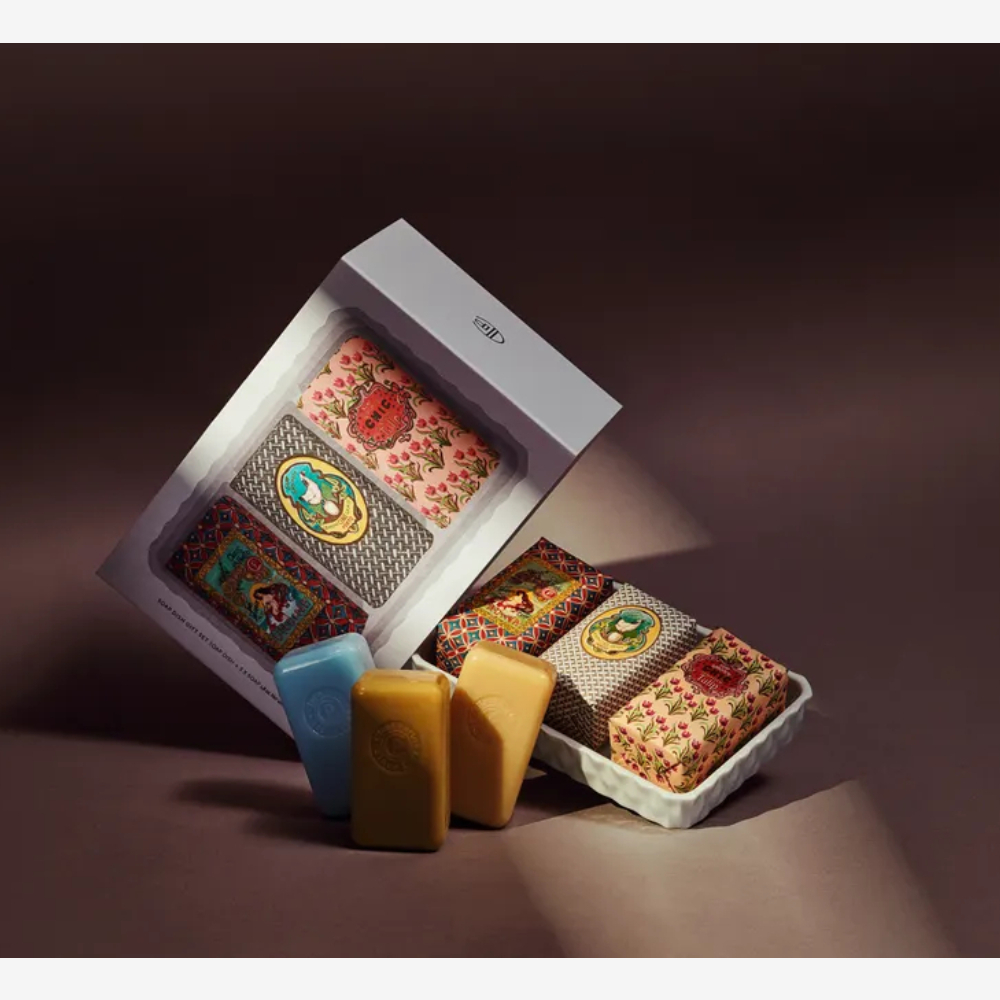 Claus Porto｜復古手工迷你香氛皂3入+皂盤禮盒組 (皂盤 + 50g x 3)