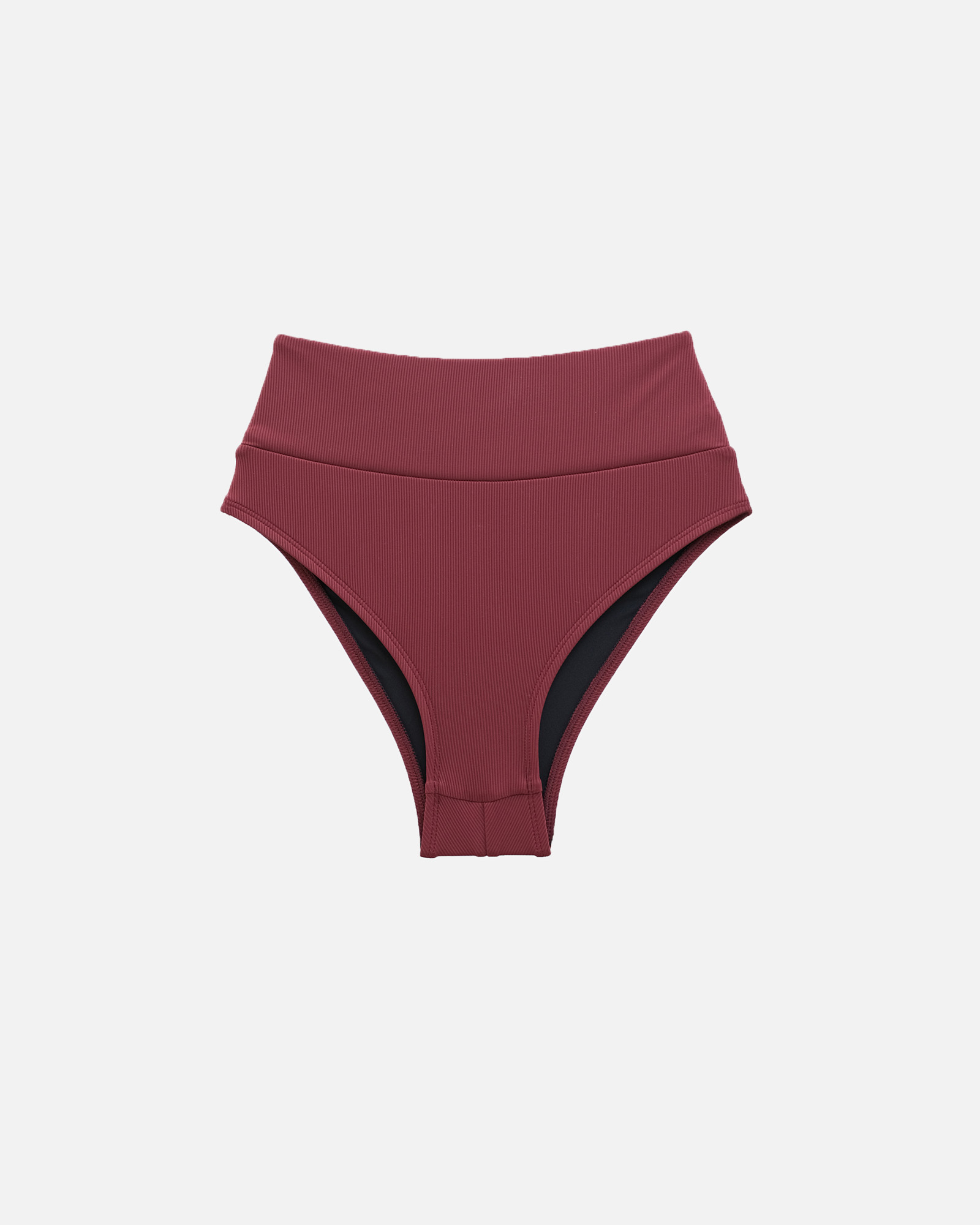 【羅紋酒紅棕】HWm 高腰蜜挖臀泳褲