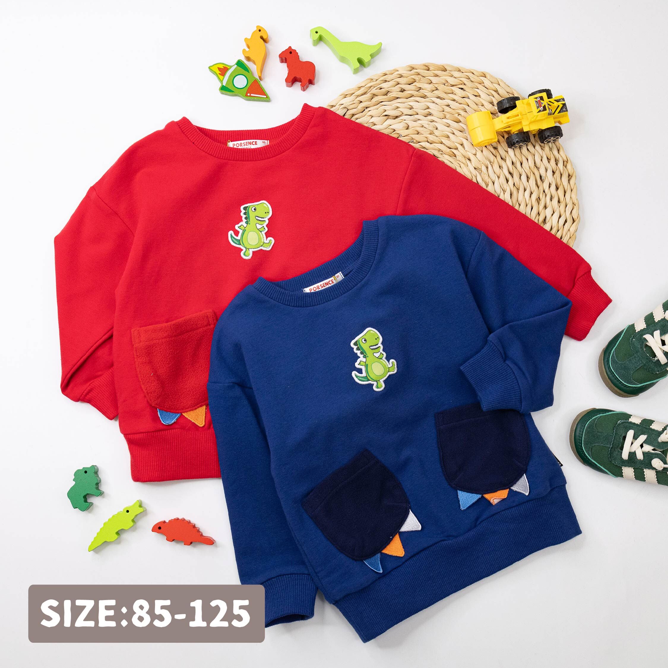 波紳士【22516】歡樂小恐龍口袋設計上衣＊二色