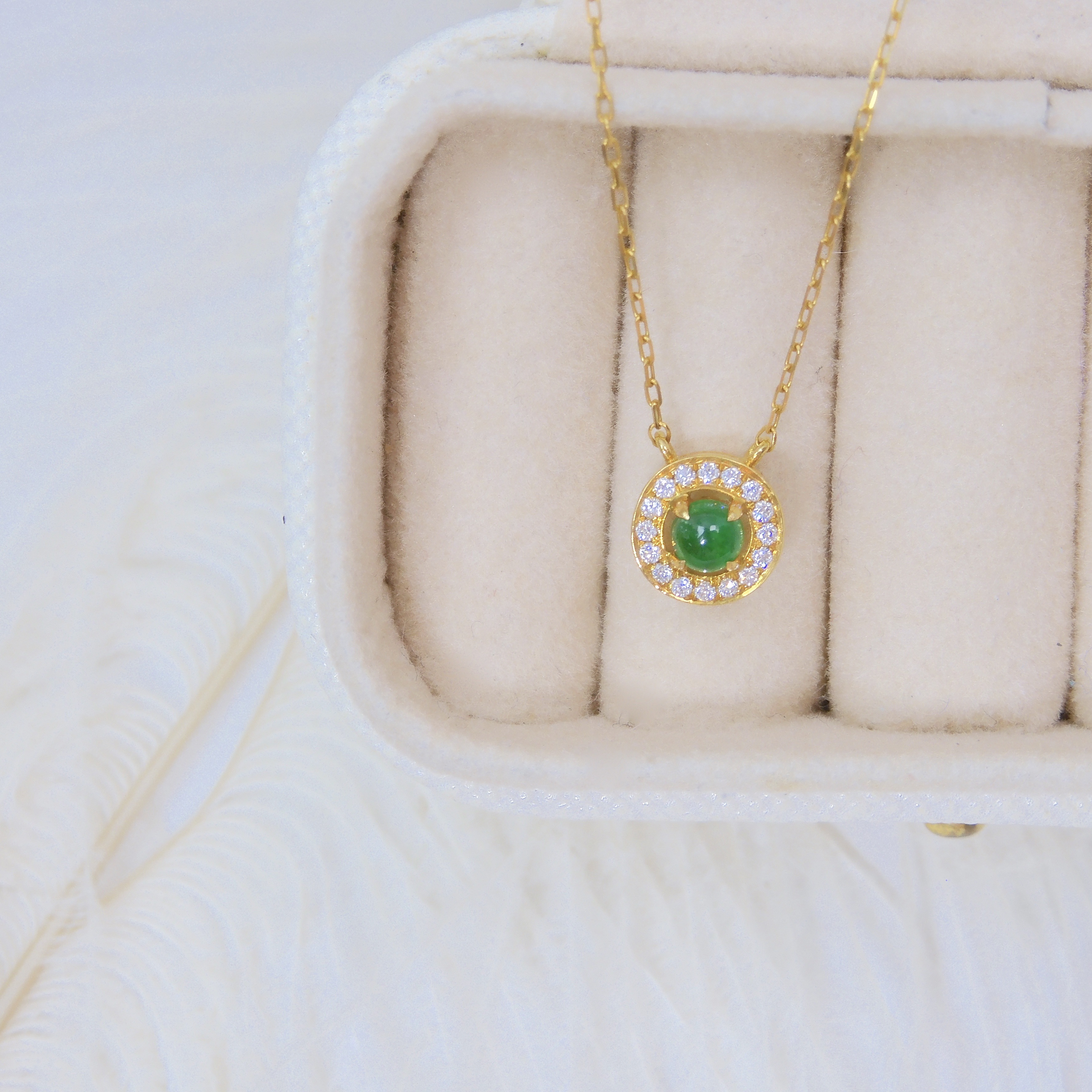 18K金 0.18ct 綠寶石項鏈