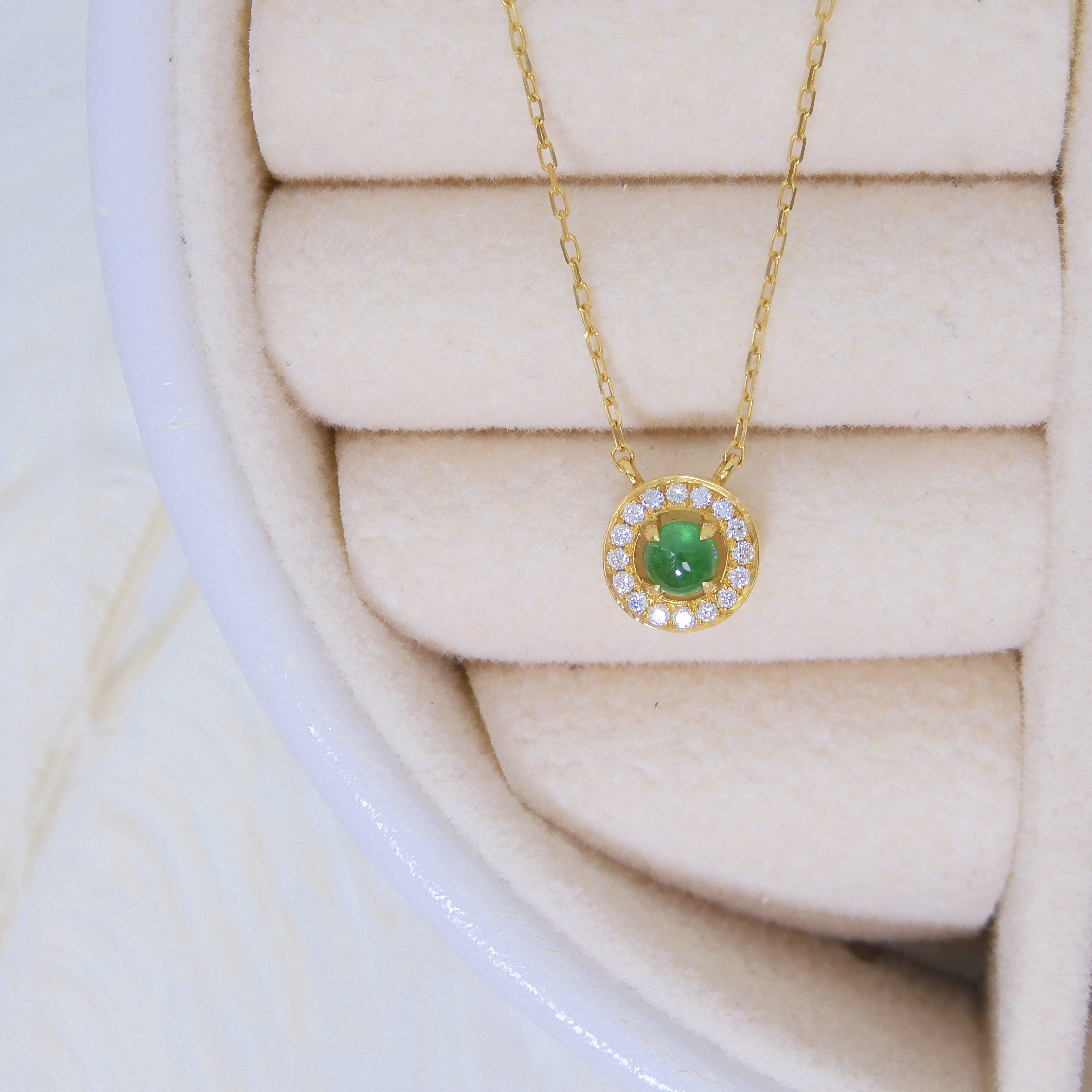 18K金 0.18ct 綠寶石項鏈