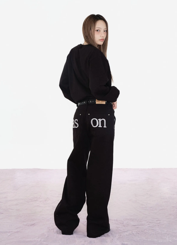 【現貨】ASON SMOG WIDE PANTS 直筒牛仔褲 牛仔褲 黑色 復古 水洗