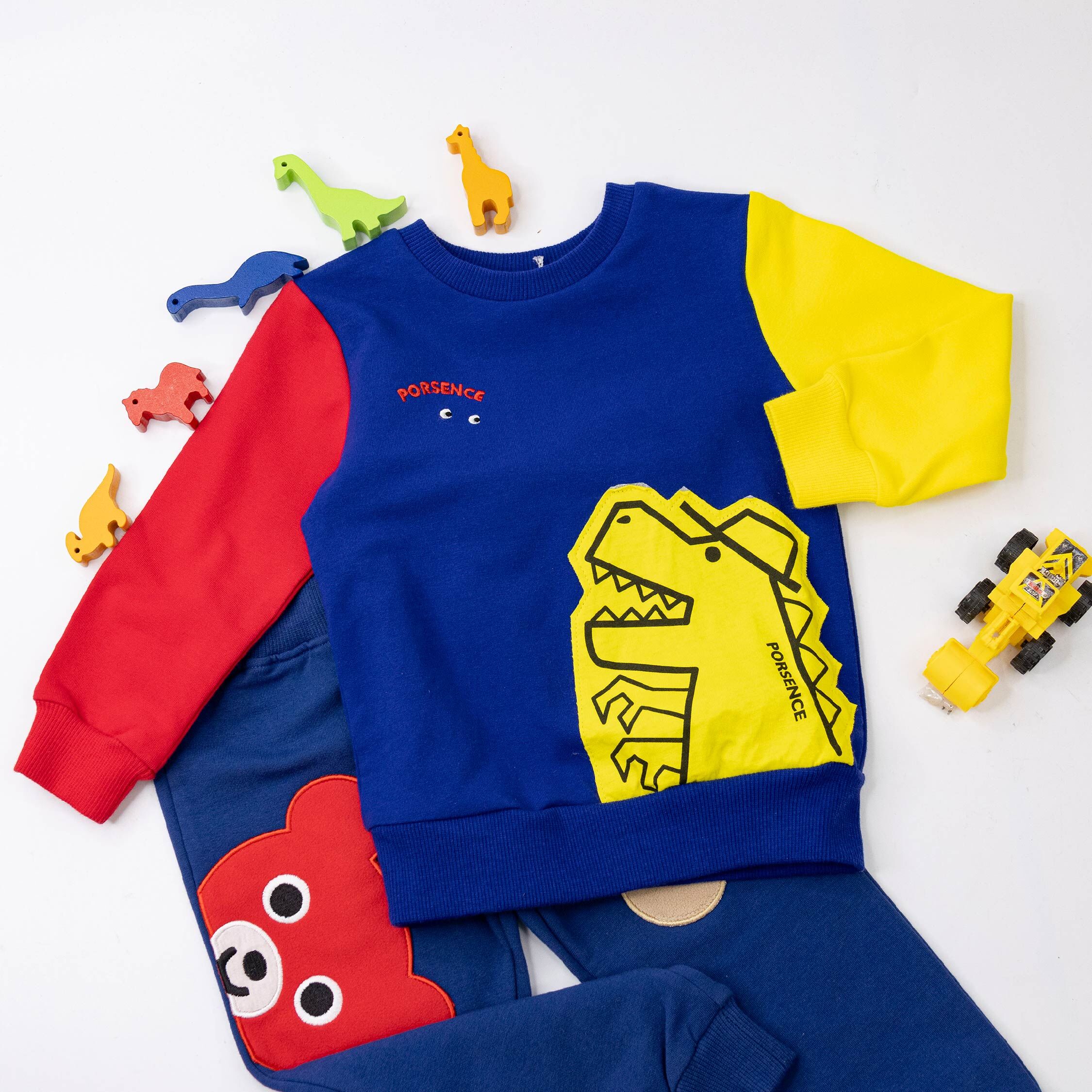 波紳士【22513】線條恐龍雙色拚袖上衣＊二色