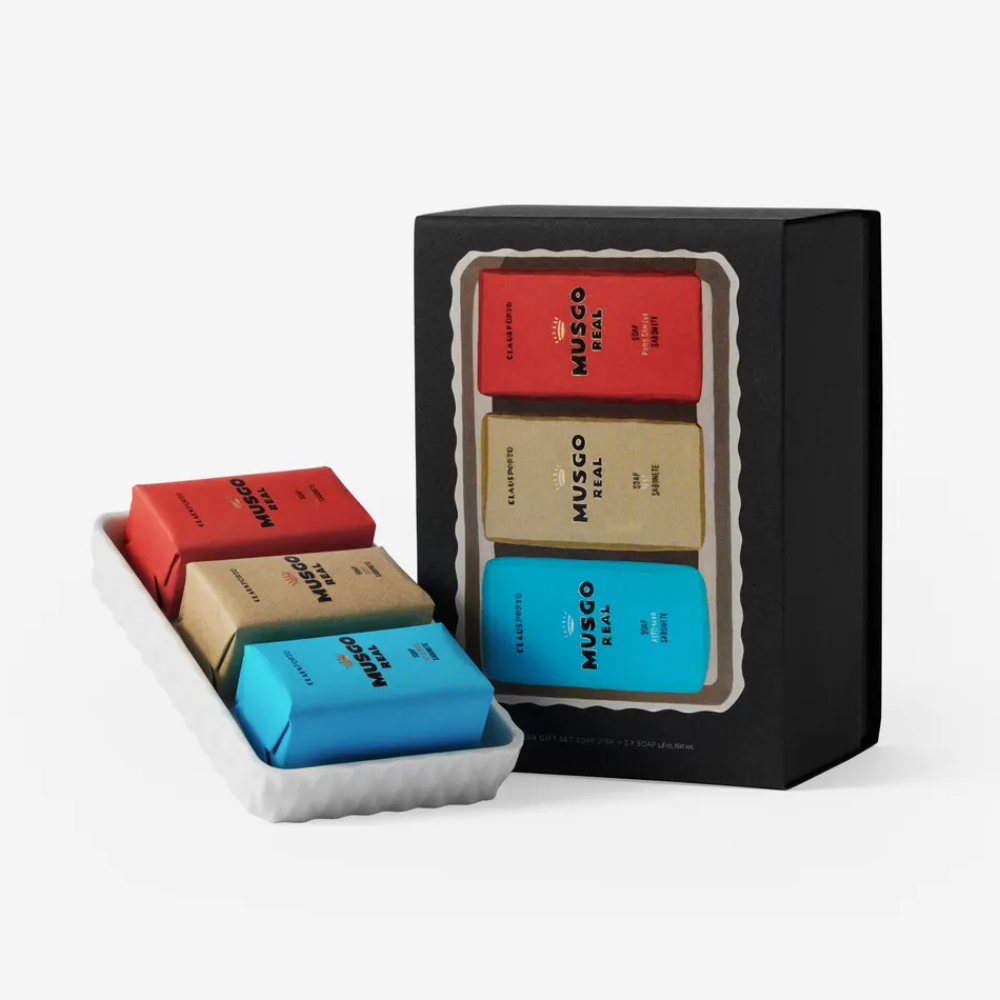 Claus Porto｜紳士系列香皂禮盒5入組 (皂盤 + 50g x 3)