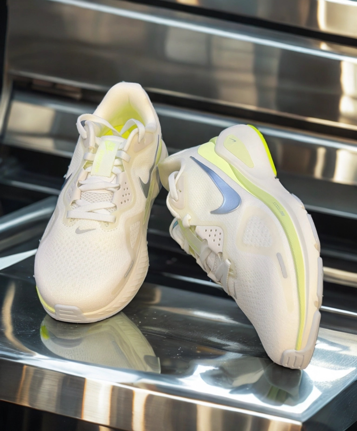 女鞋 NIKE W STRUCTURE 26 白螢光綠 緩震 網布 透氣 支撐 慢跑 運動鞋【HJ1101-103】