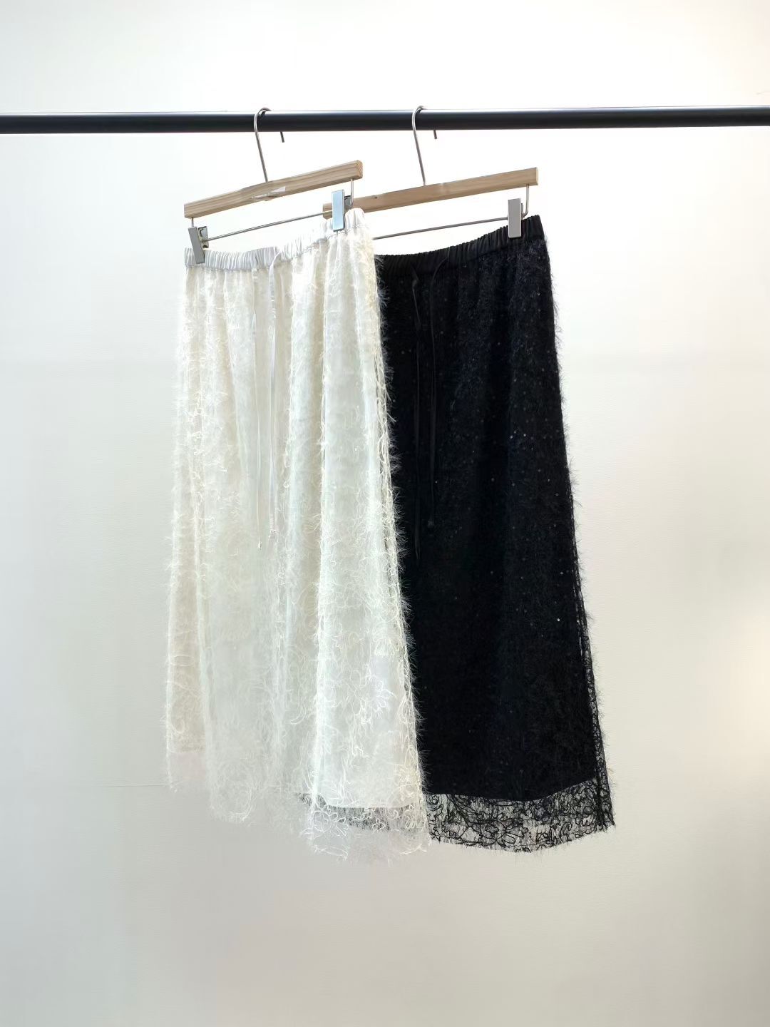 KN5018 毛絨蕾絲長裙