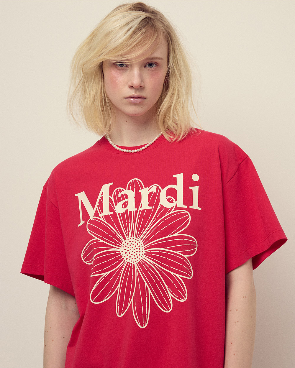 Mardi Mercredi | UNISEX TSHIRT FLOWERMARDI_RED IVORY
