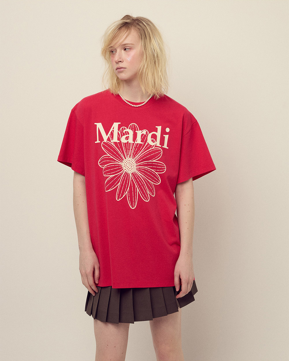 Mardi Mercredi | UNISEX TSHIRT FLOWERMARDI_RED IVORY