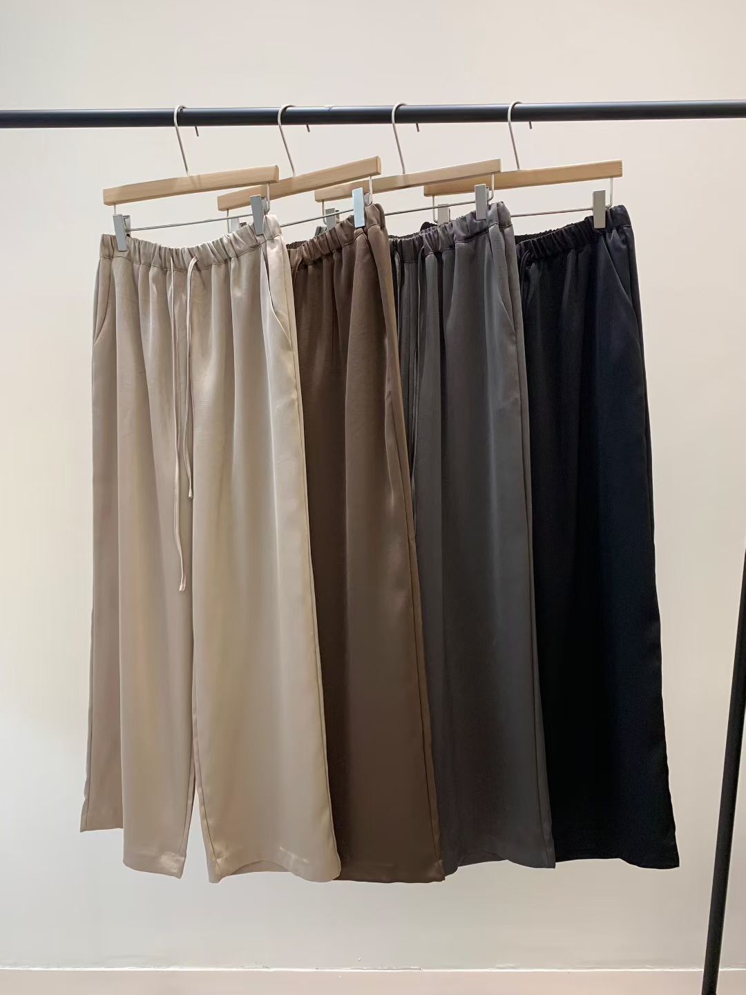 KN5023 緞面綁繩長褲